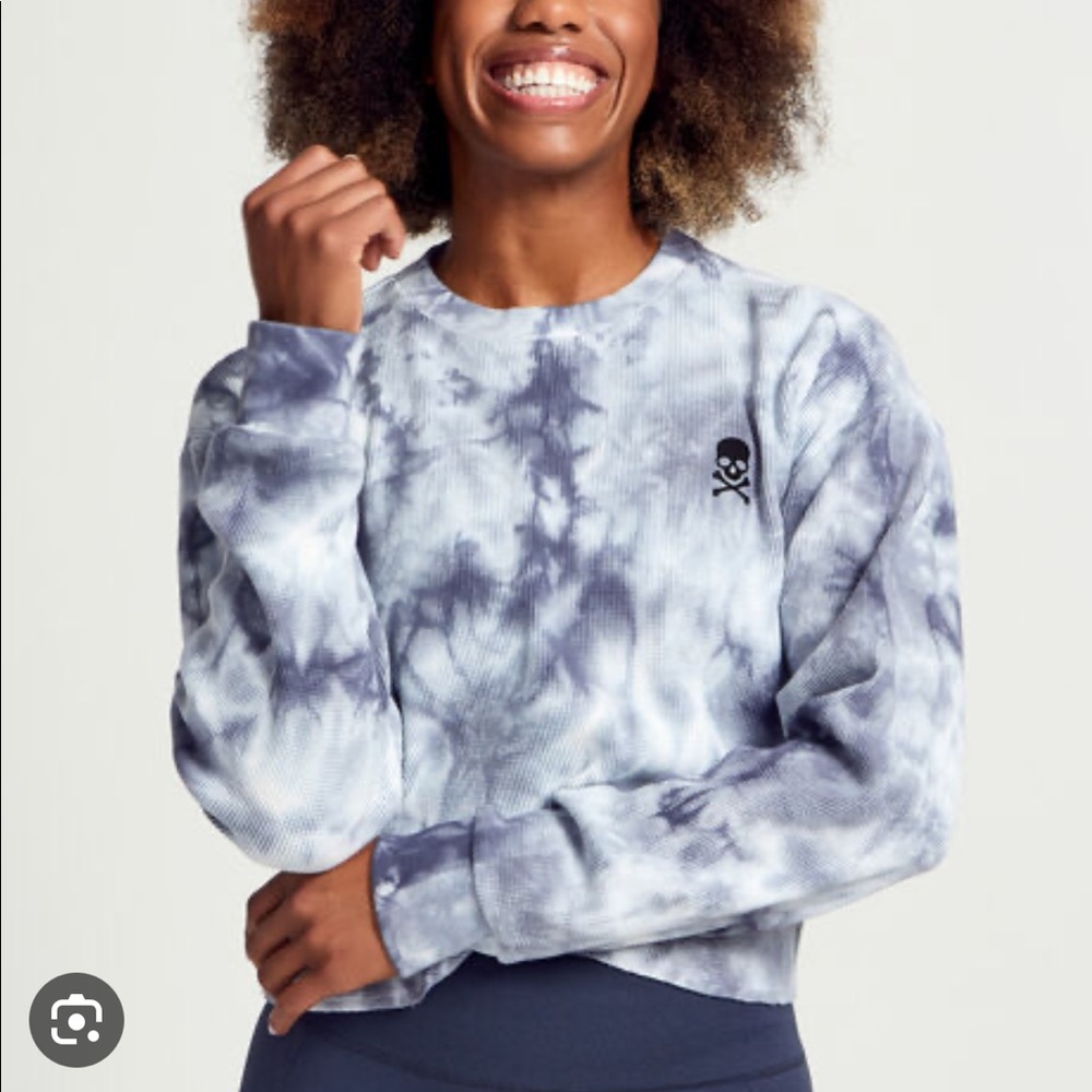 Soulcycle Tie Dye Cropped Waffle Long Sleeve